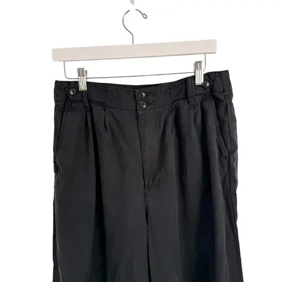 Madewell Harlow Wide Leg Pant Drapey Twill True Black Lyocell Linen Womens 8 - Picture 3 of 8